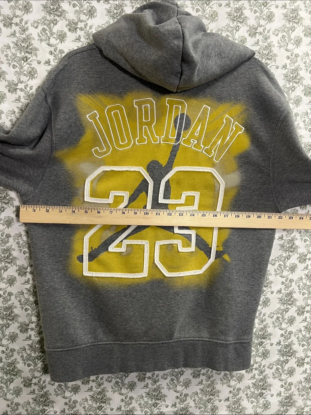 Jordan Gray Pullover Hoodie with Gold Logo